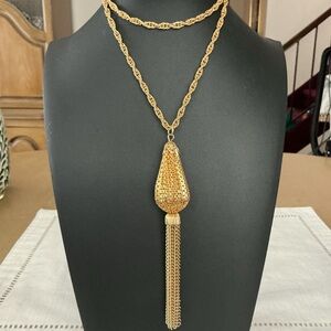 Tassel Gold Tone Pendant Necklace